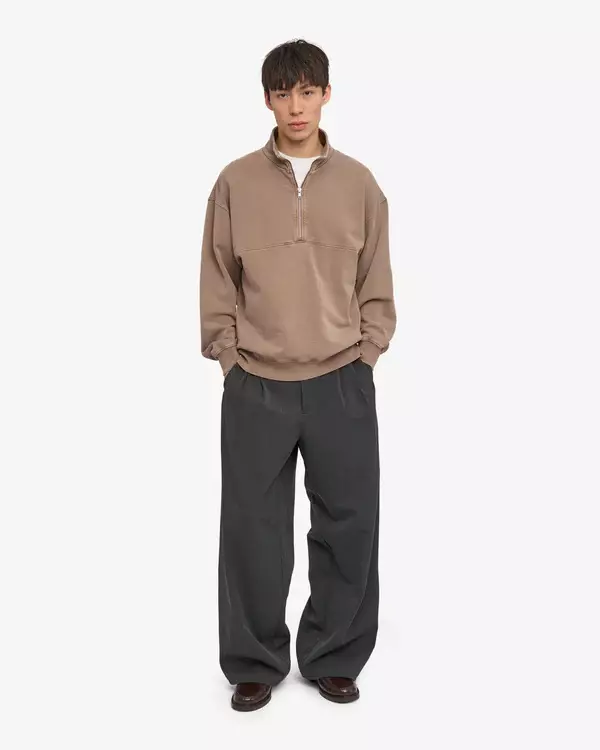 Colorful Standard Organic Quarter Zip Unisex Faded Khaki